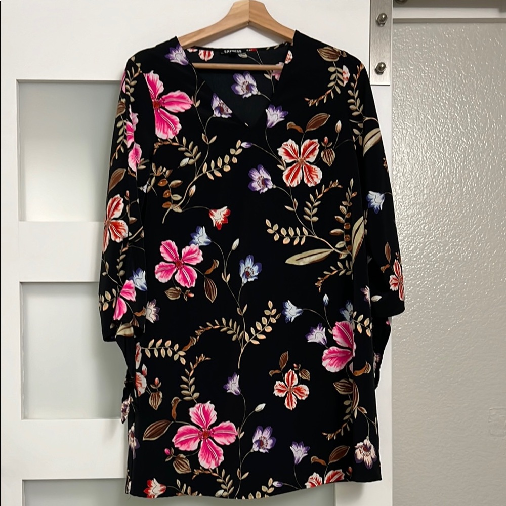 Floral Black Dress